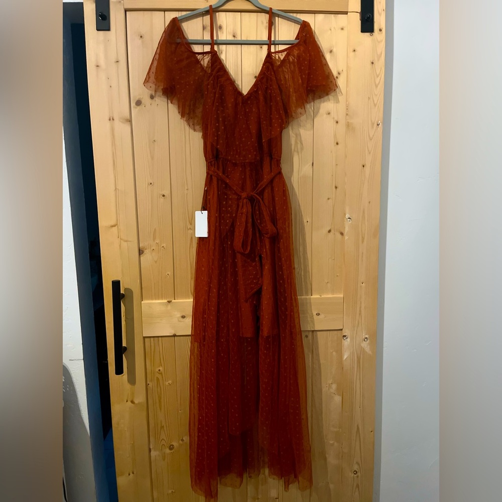 Mia Joy by Joyfolie burnt orange tulle dress